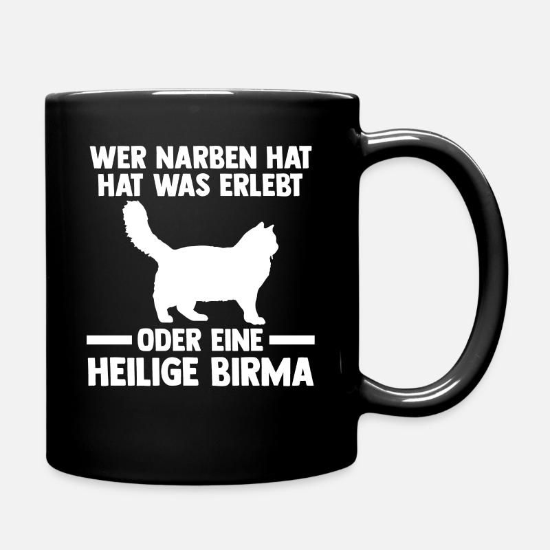 Heilige Birma Katze - Tasse einfarbig - Schwarz