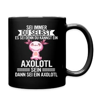 Axolotl Schwanzlurch Axolotls - Tasse einfarbig - Schwarz - Rechts