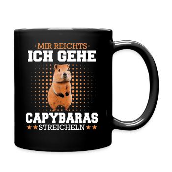Capybara Wasserschwein Capybaras - Tasse einfarbig - Schwarz - Rechts