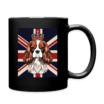 König Charles Krönungsspaniel Hund - Tasse einfarbig - Schwarz - Rechts