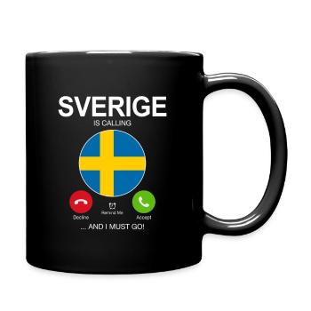 SVERIGE RUFT AN SCHWEDISCH FLAGGE SCHWEDEN SPRUCH - Tasse einfarbig - Schwarz - Rechts