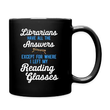Librarian Bookworm Book Nerd Reading Library - Full Colour Mug - black - Right