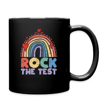 Exam Day Rock of the Test Teacher Exam Humor - Full Colour Mug - black - Right
