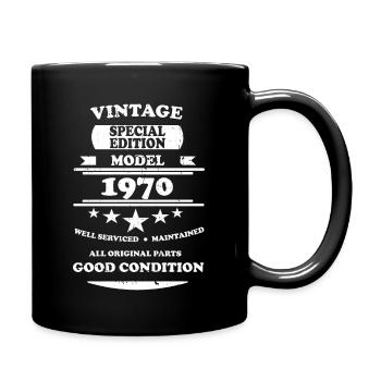 Vintage Retro White 1970 - Full Colour Mug - black - Right