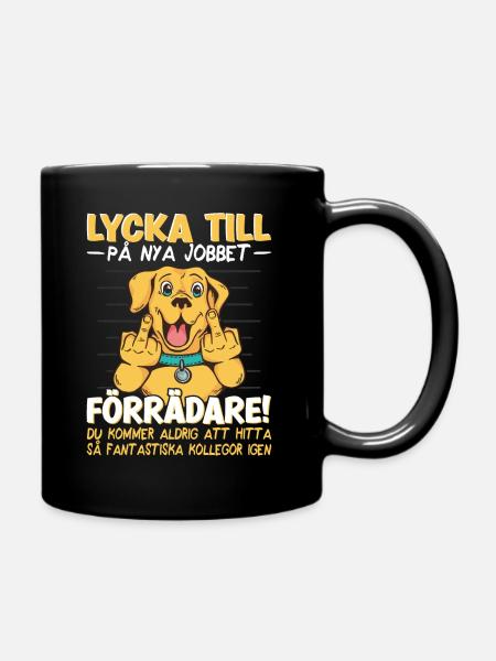 Jobbbyte Nytt jobb Farvälgåva Lycka till - Enfärgad mugg - svart
