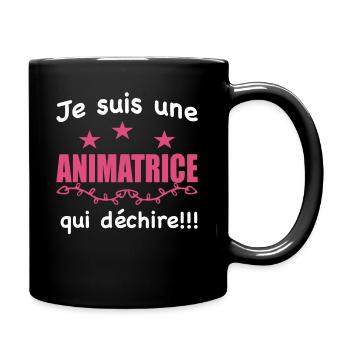 animatrice qui déchire, cadeau animatrice - Mug uni - noir - Droite