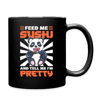 Panda eats sushi Zookeeper - Full Colour Mug - black - Right