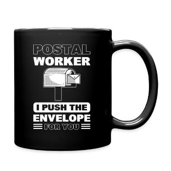 Funny Postal Worker Postman - Full Colour Mug - black - Right