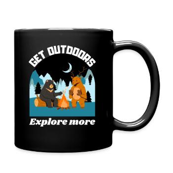 Get outside, explore more - Full Colour Mug - black - Right