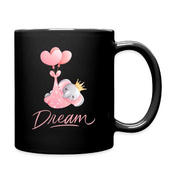Elefant Herz Luftballon Baby Dream - Tasse einfarbig - Schwarz - Rechts