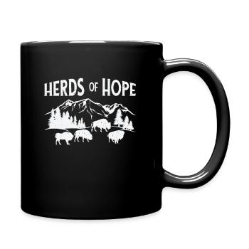 Weltnaturschutztag Retro-Bison Wildlife Tierschutz - Tasse einfarbig - Schwarz - Rechts
