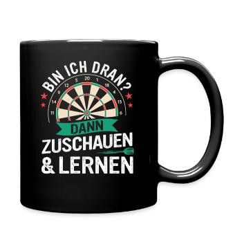 Dart Darts Dartspieler Dartsport - Tasse einfarbig - Schwarz - Rechts