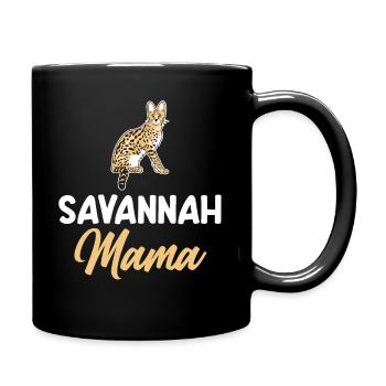 Savannah Katze - Tasse einfarbig - Schwarz - Rechts