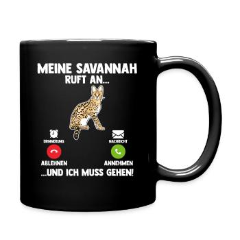 Savannah Katze - Tasse einfarbig - Schwarz - Rechts
