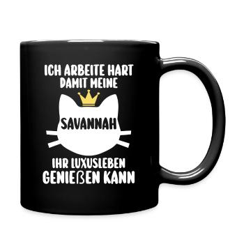 Savannah Katze - Tasse einfarbig - Schwarz - Rechts
