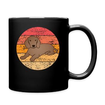 Teckel Dachshund Dog Lover Retro Cadeau - Mug uni - noir - Droite