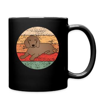 Teckel Dachshund Dog Lover Retro Cadeau - Mug uni - noir - Droite
