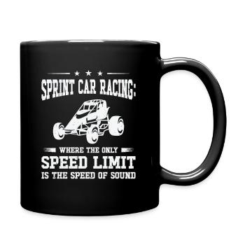 Sprint Car Dirt Track Racing - Tasse einfarbig - Schwarz - Rechts
