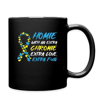 Ruban de sensibilisation à la Journée mondiale du syndrome de Down - Mug uni - noir - Droite