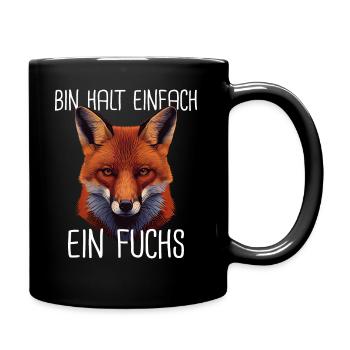 Fuchs Füchse Wildtier Waldtier Rotfuchs - Tasse einfarbig - Schwarz - Rechts