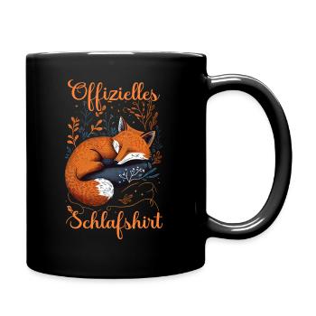 Fuchs Füchse Wildtier Waldtier Rotfuchs - Tasse einfarbig - Schwarz - Rechts
