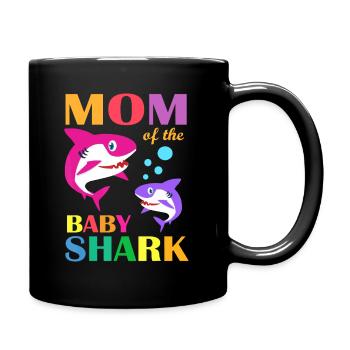 Maman Du Bébé Anniversaire Requin Maman Requin Mère - Mug uni - noir - Droite