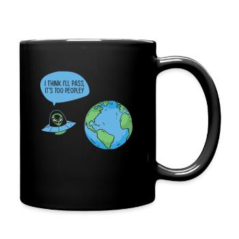 Weltraum Alien Astronomie Alien Raumschiff Comic - Tasse einfarbig - Schwarz - Rechts