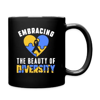 Welt-Down-Syndrom-Tag Bewusstsein für Vielfalt - Tasse einfarbig - Schwarz - Rechts
