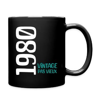 Anniversaire 1980 vintage 1980 - Mug uni - noir - Droite