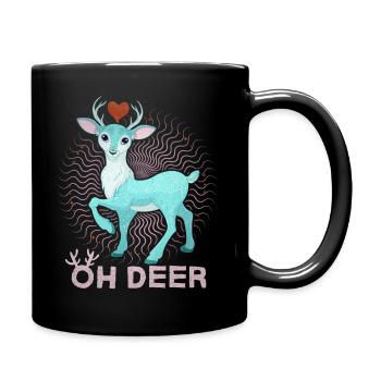 Drôle de dicton avec cerf, Oh cerf, dicton, jeu de mots - Mug uni - noir - Droite