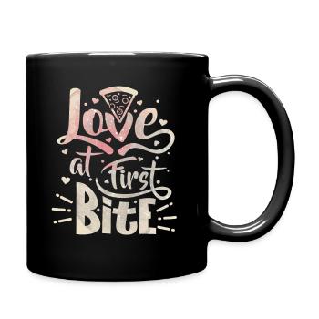 Pizza Spruch, italienische Pizza, Pizza Küche - Tasse einfarbig - Schwarz - Rechts