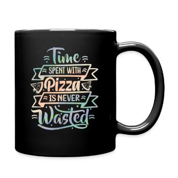 Pizza Saying, Italian style pizza, Pizza cuisine - Full Colour Mug - black - Right