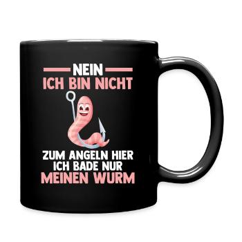 Angeln Fischer Fischen Angel Angler - Tasse einfarbig - Schwarz - Rechts