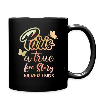 France, capital Paris, typography saying - Full Colour Mug - black - Right