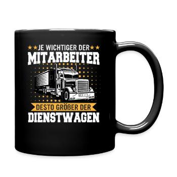 LKW Fahrer Fernfahrer Lastkraftwagenfahrer - Tasse einfarbig - Schwarz - Rechts