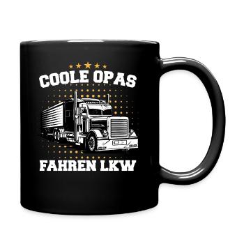 LKW Fahrer Fernfahrer Lastkraftwagenfahrer - Tasse einfarbig - Schwarz - Rechts