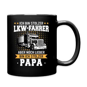 LKW Fahrer Fernfahrer Lastkraftwagenfahrer - Tasse einfarbig - Schwarz - Rechts