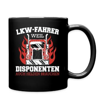 LKW Fahrer Fernfahrer Lastkraftwagenfahrer - Tasse einfarbig - Schwarz - Rechts