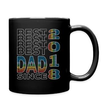 Bester Papa der Welt seit 2018 Vatertag Geburtstag - Tasse einfarbig - Schwarz - Rechts