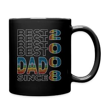 Bester Papa der Welt seit 2008 Vatertag Geburtstag - Tasse einfarbig - Schwarz - Rechts
