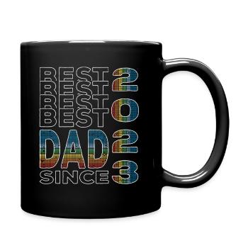 Bester Papa der Welt seit 2023 Vatertag Geburtstag - Tasse einfarbig - Schwarz - Rechts