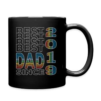 Bester Papa der Welt seit 2019 Vatertag Geburtstag - Tasse einfarbig - Schwarz - Rechts