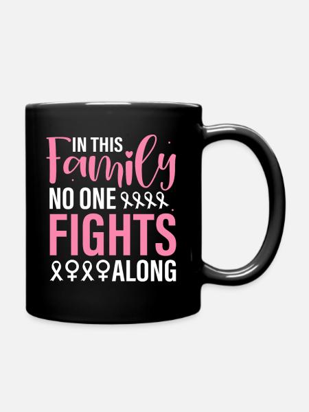 in this family no one fights along - Full Colour Mug - black