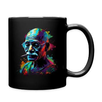 Friedensnobelpreisträger Mahatma Gandhi Geschenk - Tasse einfarbig - Schwarz - Rechts