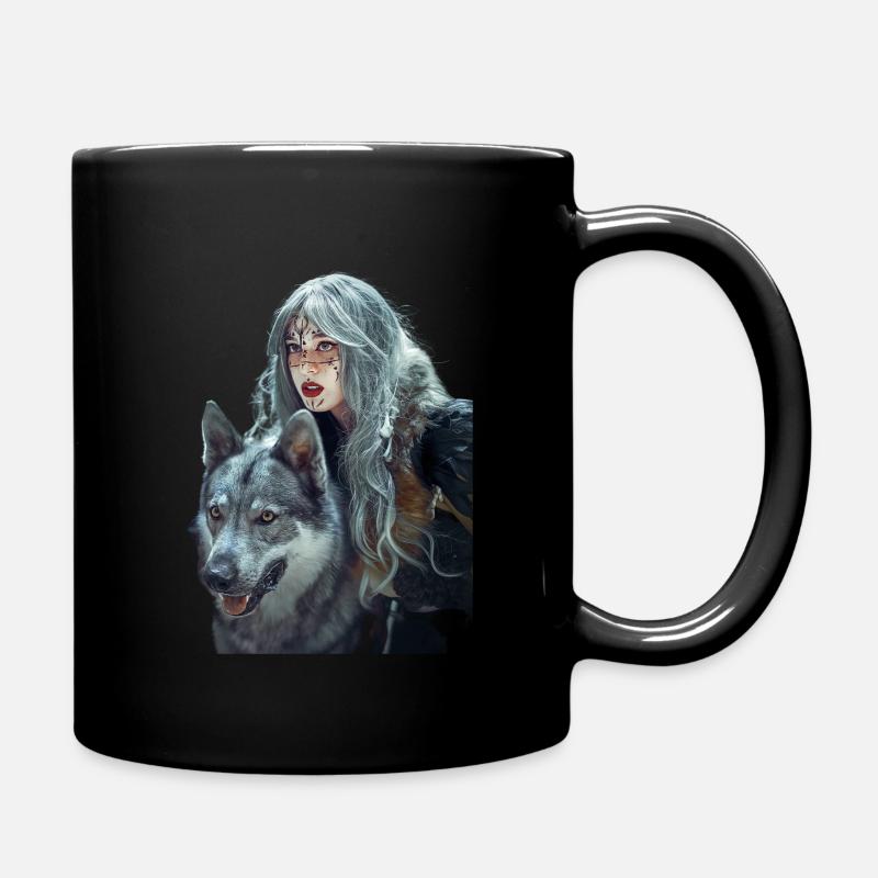 Femme forte Loup - Mug uni - noir