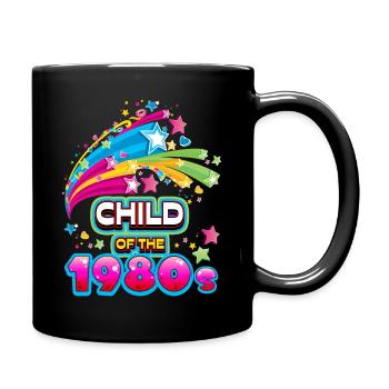 1980s, 1980s, 80s Retro Birthday Saying - Full Colour Mug - black - Right