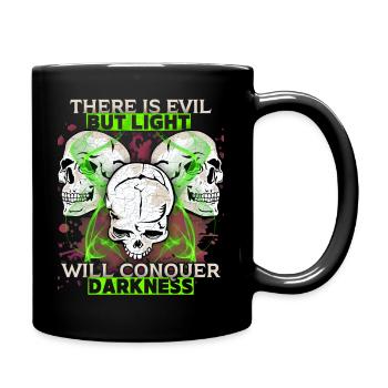 Comic Totenkopf Skull Motivation Spruch - Tasse einfarbig - Schwarz - Rechts