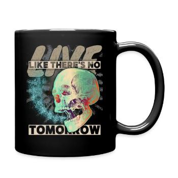 Vintage Totenkopf Memento-Mori grunge-Schädel - Tasse einfarbig - Schwarz - Rechts