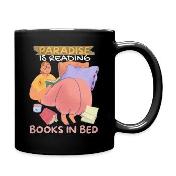 Livre, Lire des livres au lit, Rat de bibliothèque Boho Style - Mug uni - noir - Droite