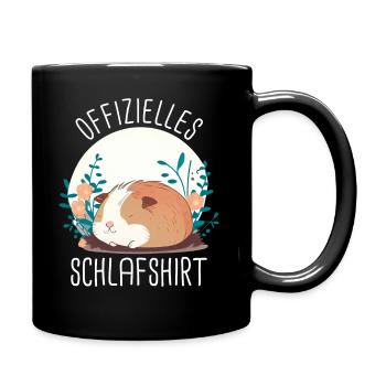 Meerschweinchen Kurzhaar Langhaar Crested - Tasse einfarbig - Schwarz - Rechts